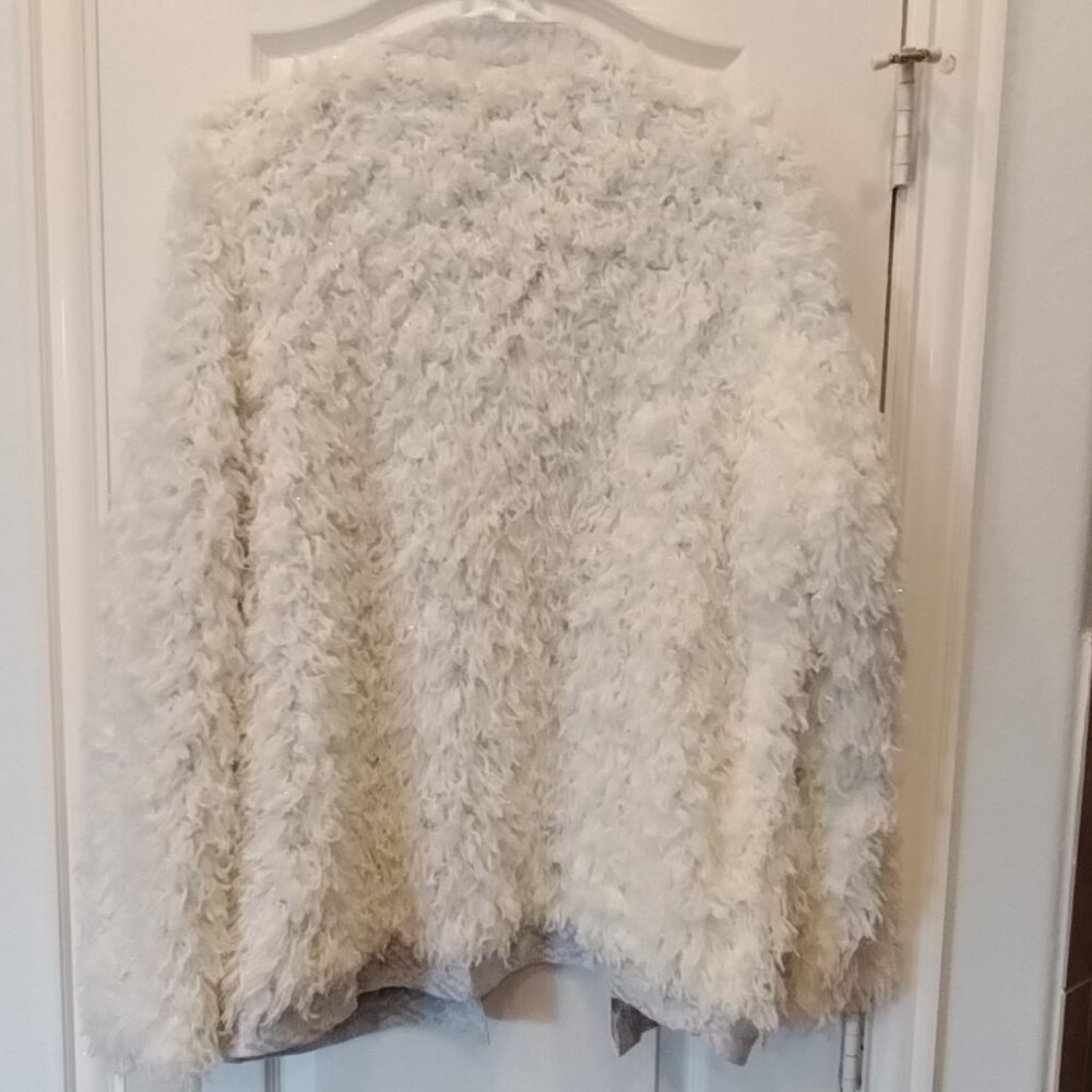 NWT Anthropologie Vanessa Virginia Shaggy Sparkly Jacket M/L - Picture 2 of 10